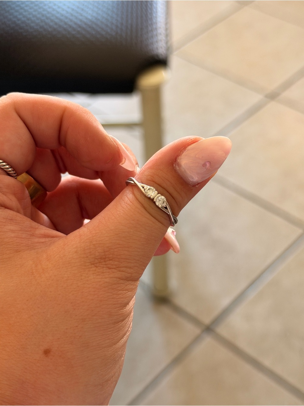 Diamond Sterling Silver Accent Ring in White